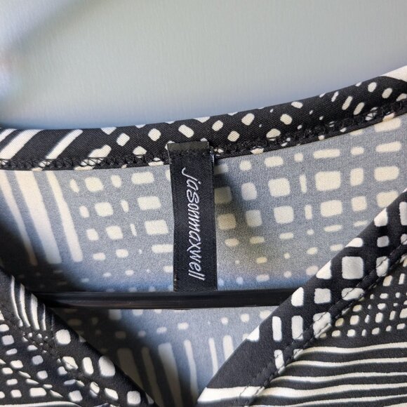 Jason Maxwell Black and White 3/4 sleeve women's medium business casual shirt - Picture 4 of 5